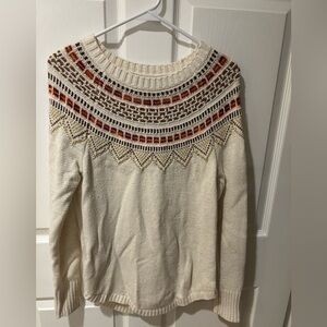 LOFT Cream Sweater with Glitter Size Small